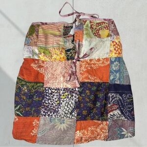 Jaded Gypsy Patchwork Butterfly Tank Halter Top Self Tie Size Large/X-Large